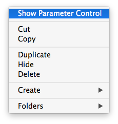 show parameter control